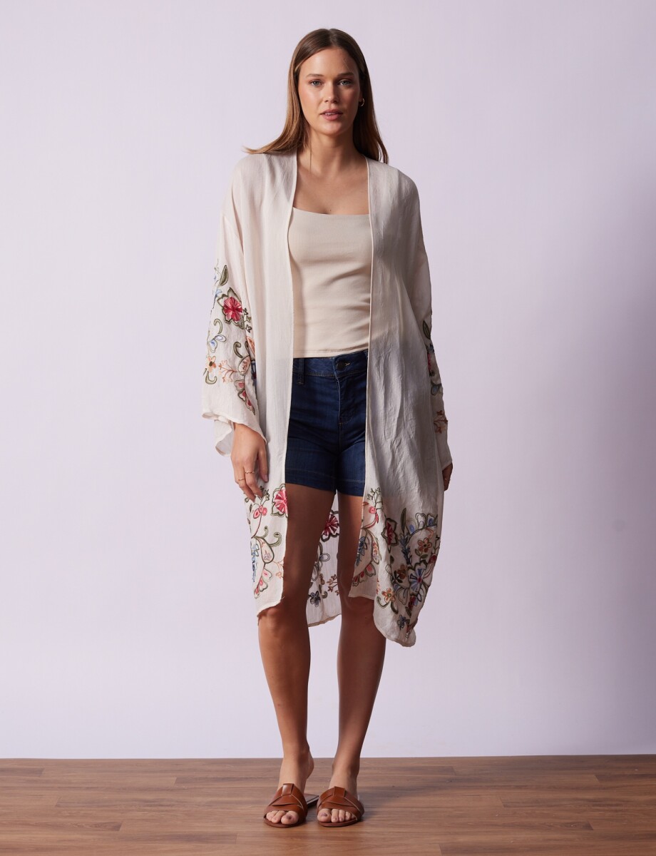 Cardigan Bordado - Crudo 