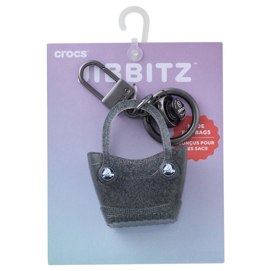 Llavero Crocs Tote Bag Charm Unisex Black Glitter