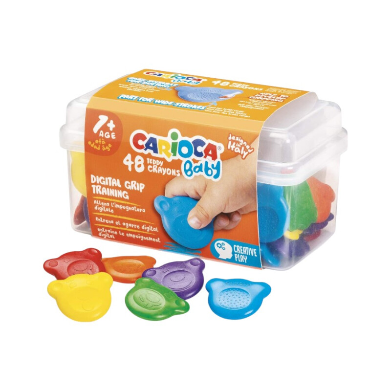 Crayones Teddy Carioca Baby x48 con Maletín Crayones Teddy Carioca Baby x48 con Maletín