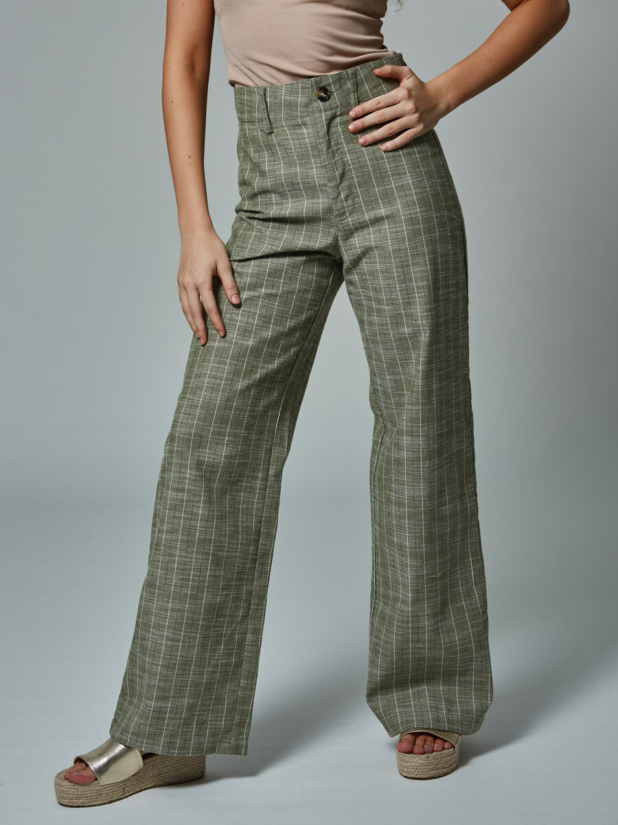 Pantalon lino - oliva 