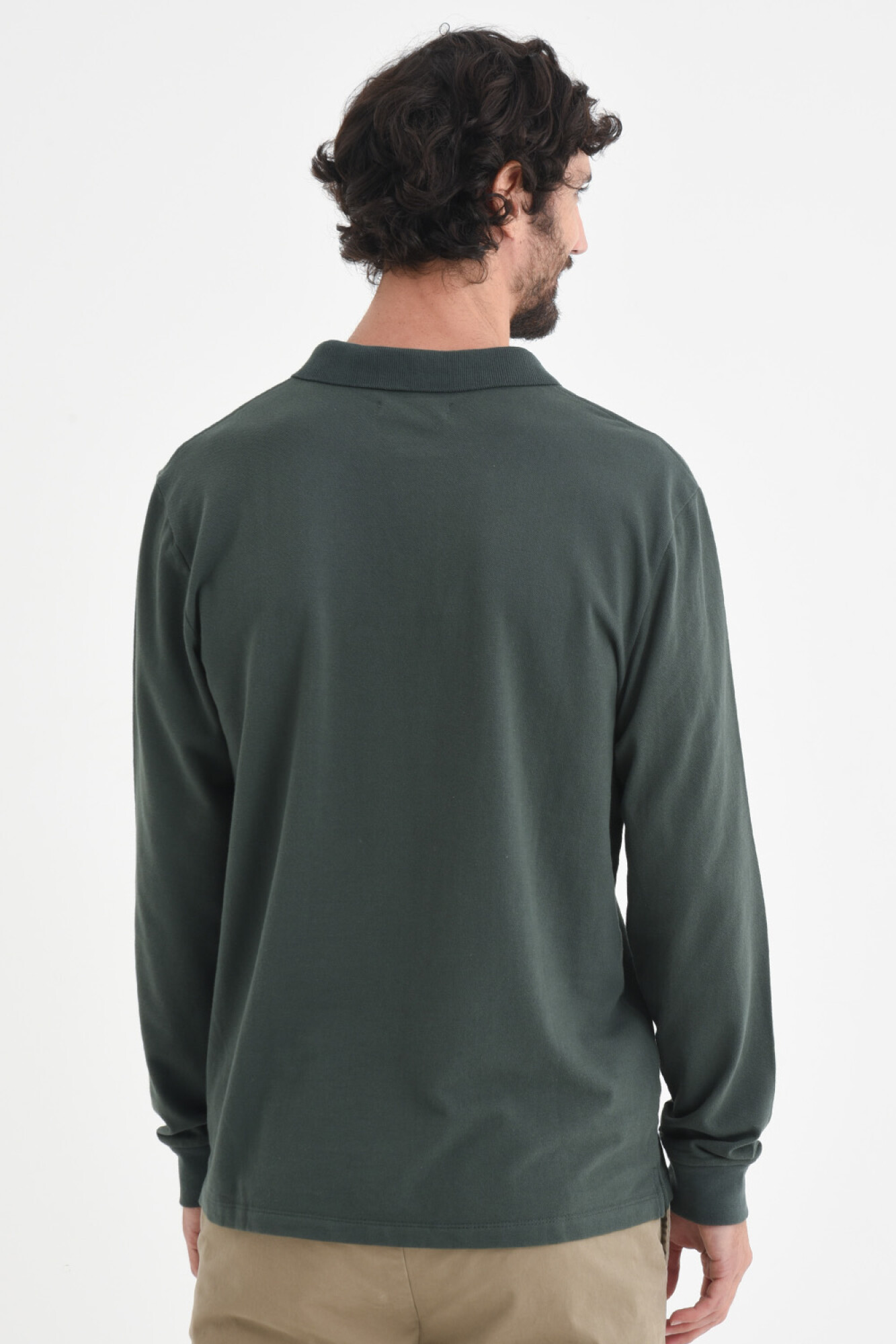 Camiseta manga larga polo - Verde seco — BAS