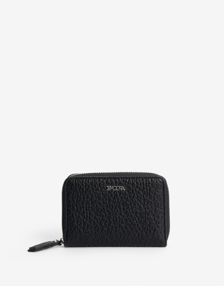 Billetera Zip Round Billetera Con Cierre Cremallera - Negro