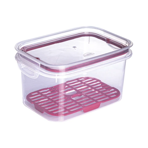 Recipiente con Dos Broches y Rejilla 1,2L BORDO