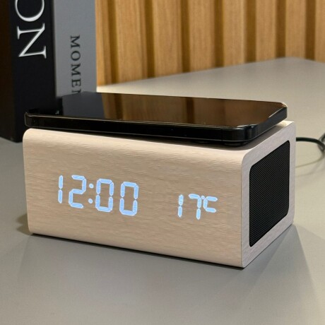 Reloj Despertador Multifuncional con Carga Inalámbrica y Bluetooth Reloj Despertador Multifuncional con Carga Inalámbrica y Bluetooth