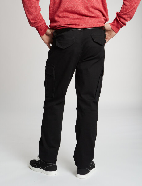 Pantalon cargo slim negro