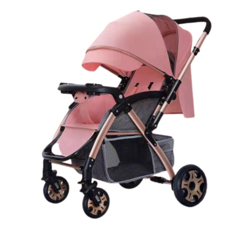 Coche Carriola de Paseo Para Bebe Plegable Rosa