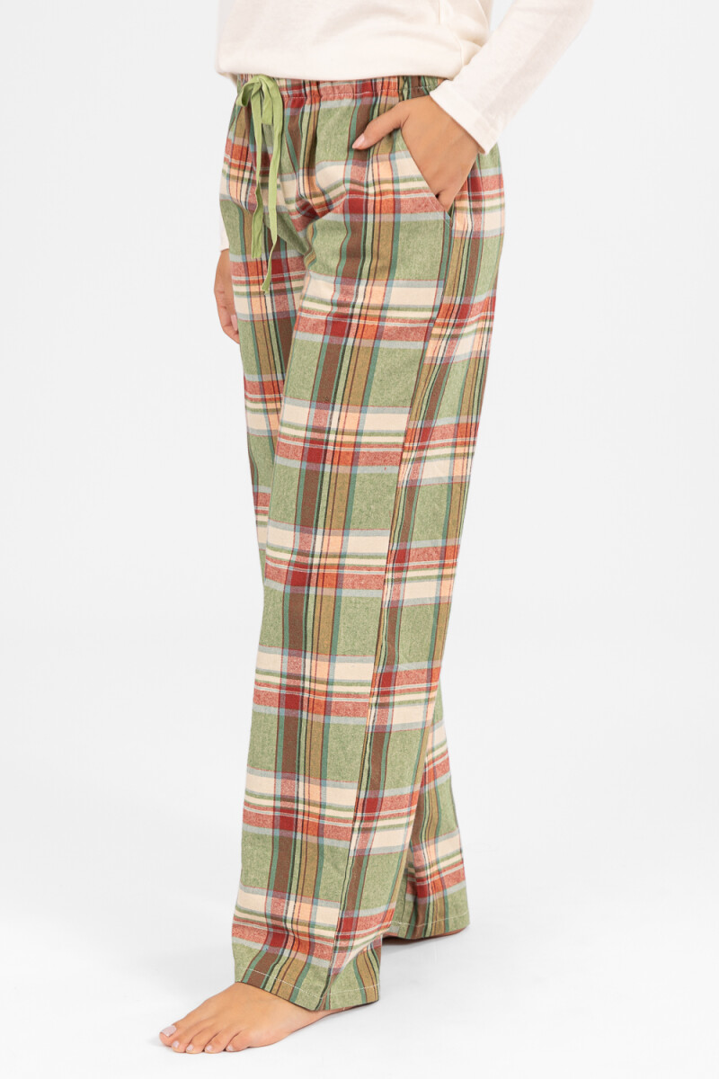 Pantalon mujer franela Verde claro