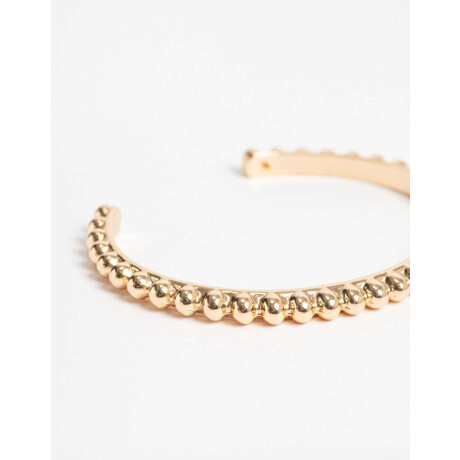 Pulsera Rígida Metálica Bañada En Oro Dorado