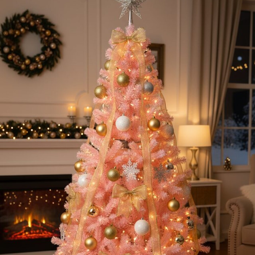 Arbol de navidad 1.80m 600 ramas Rosa