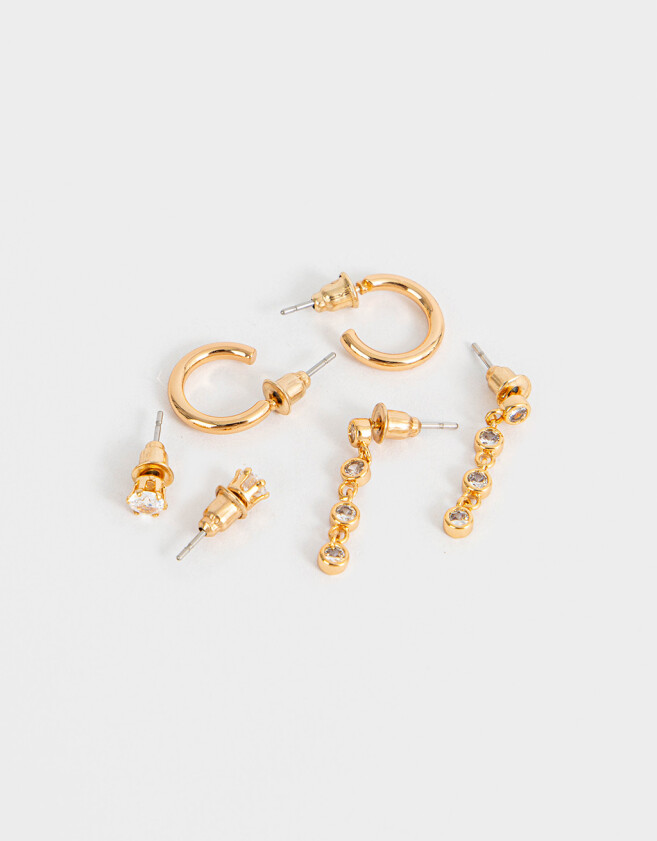 Aros Sets Bañada en Oro Set De Aros Bañado En Oro - Dorado