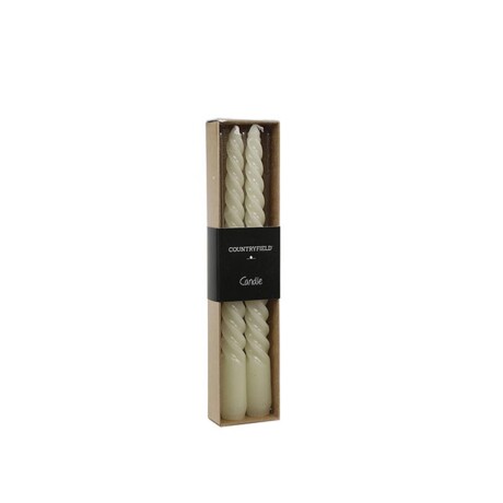 SET 2 VELAS PARAFINA NATURAL-BEIGE TWIRLY