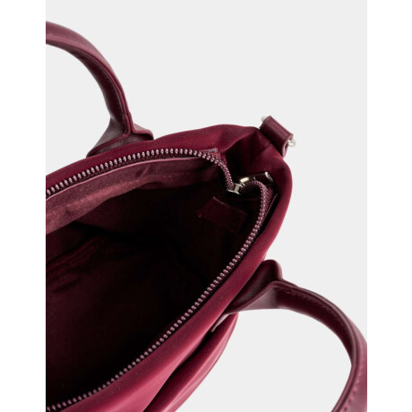 Cartera Mini City Con Charm Rojo Burdeaux