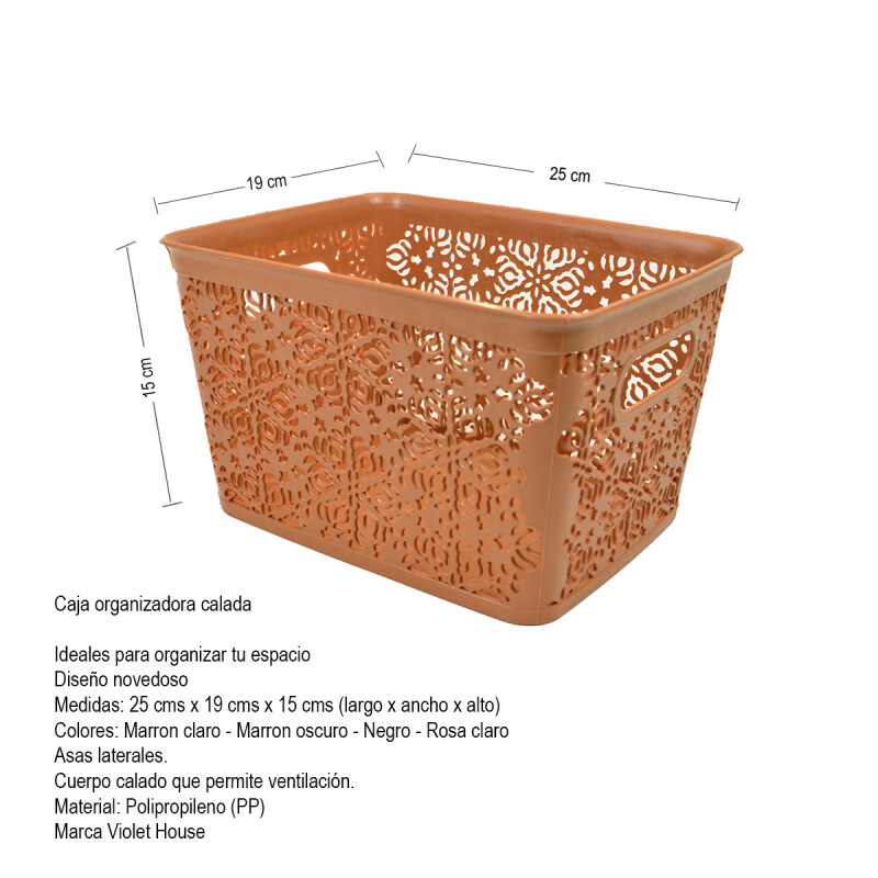 Set x3 Cesto organizador calado 7 lts MARRON CLARO