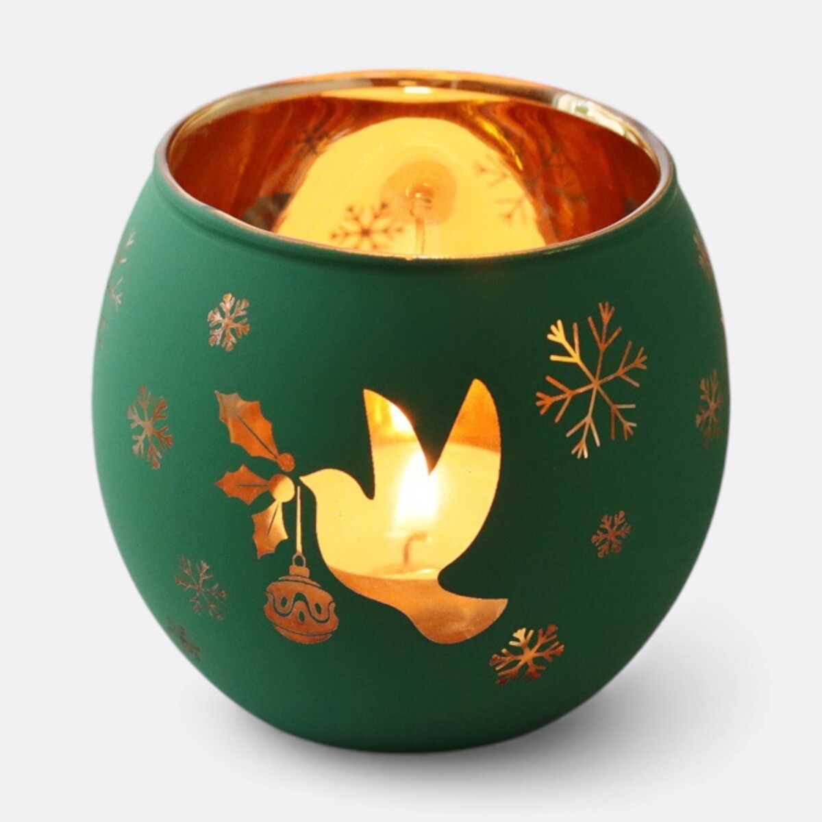 Porta Velas Navideño Colorido - Verde 