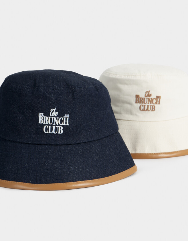 Sombreros Piluso Denim Con Tag - Azul Gastado