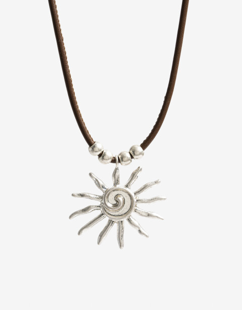Collares Cortos Metal Collar Corto Sol - Plateado Plata Cepillada Mate
