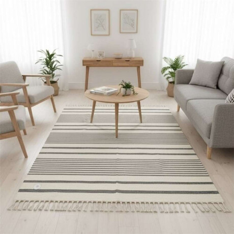 Alfombra C/Flecos 69X114Cm Líneas