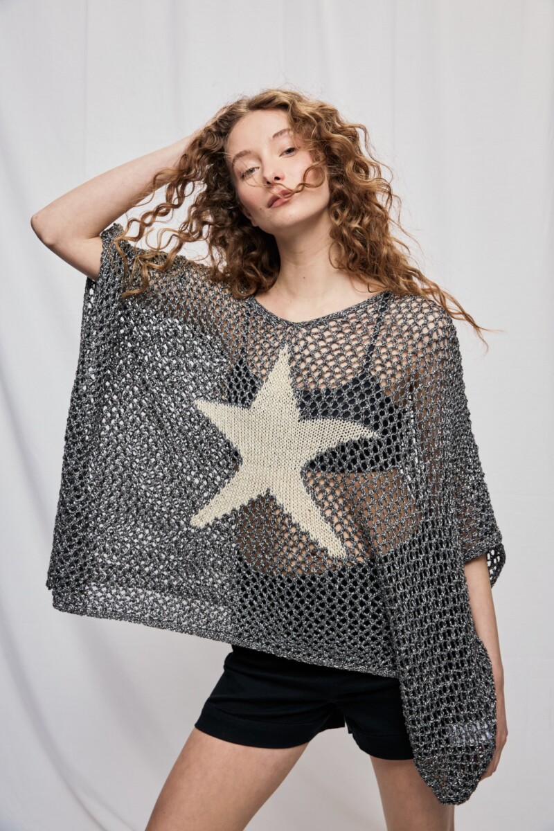 PONCHO STAR Negro
