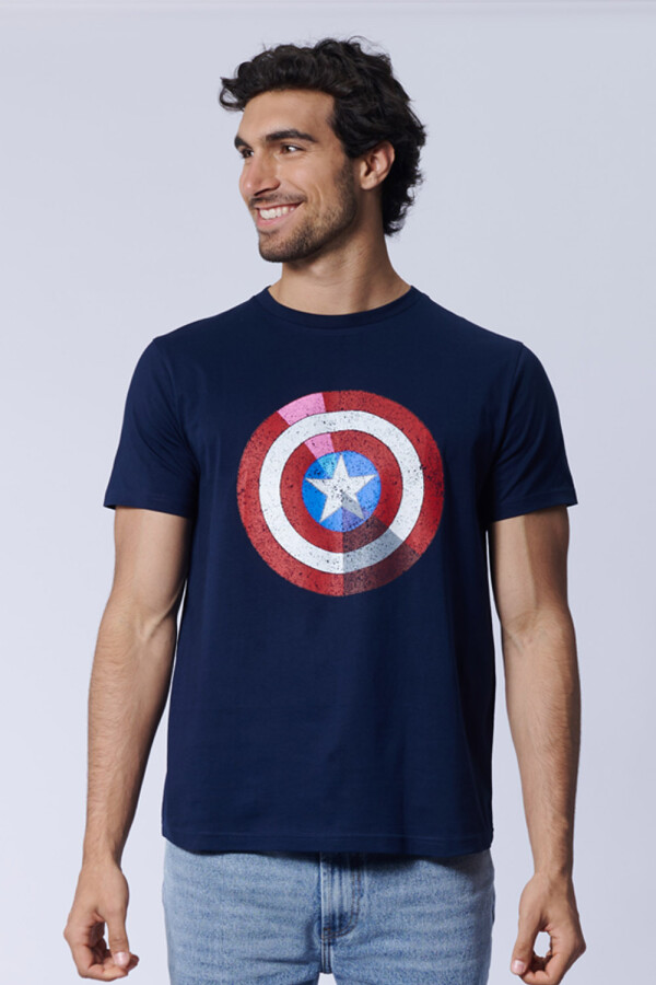 Remera Capitán América Azul Marino