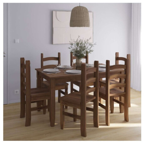 Juego De Comedor 6 Sillas Corona Madera Oscuro