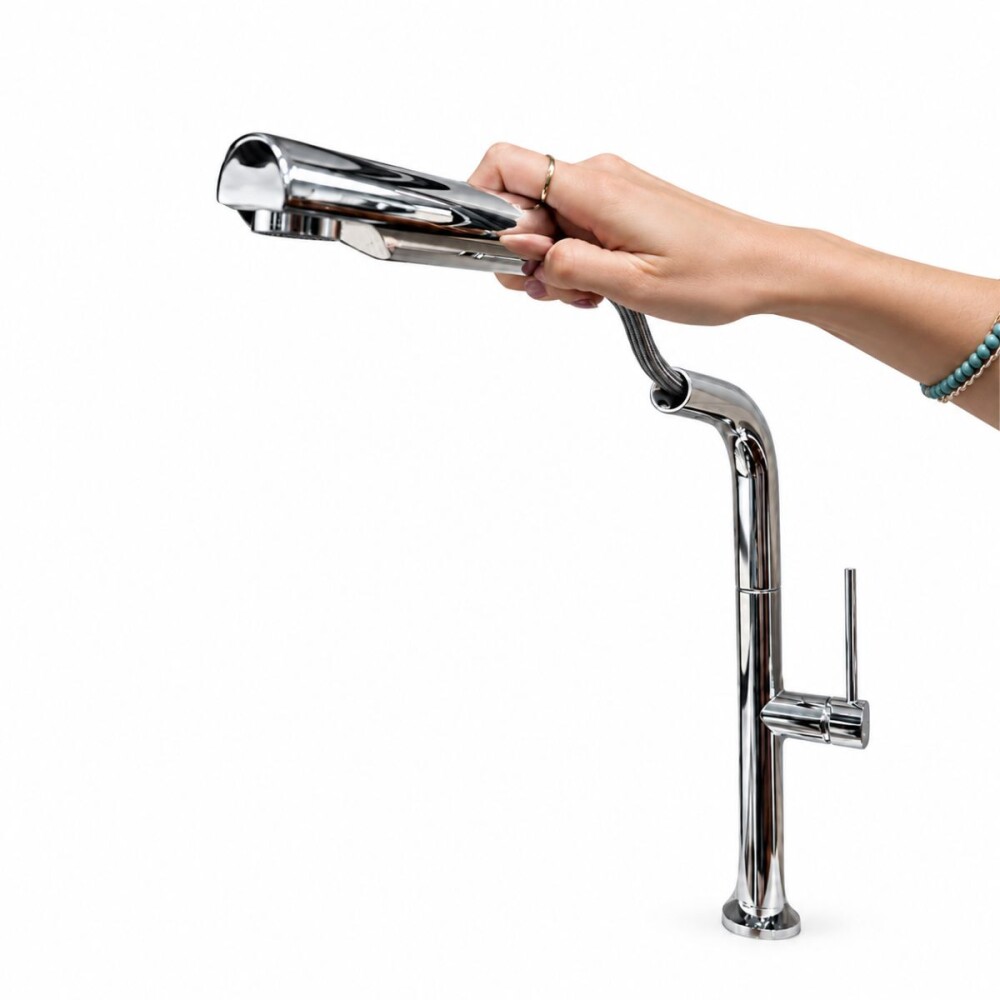 Grifería de cocina Monocomando de mesada extensible Vetta Cromado Brillante Grifería De Cocina Monocomando De Mesada Extensible Vetta Cromado Brillante