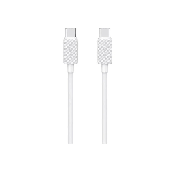 Cable Usams Tipo-C a Tipo-C 60W 3 metros color blanco Cable Usams Tipo-c A Tipo-c 60w 3 Metros Color Blanco