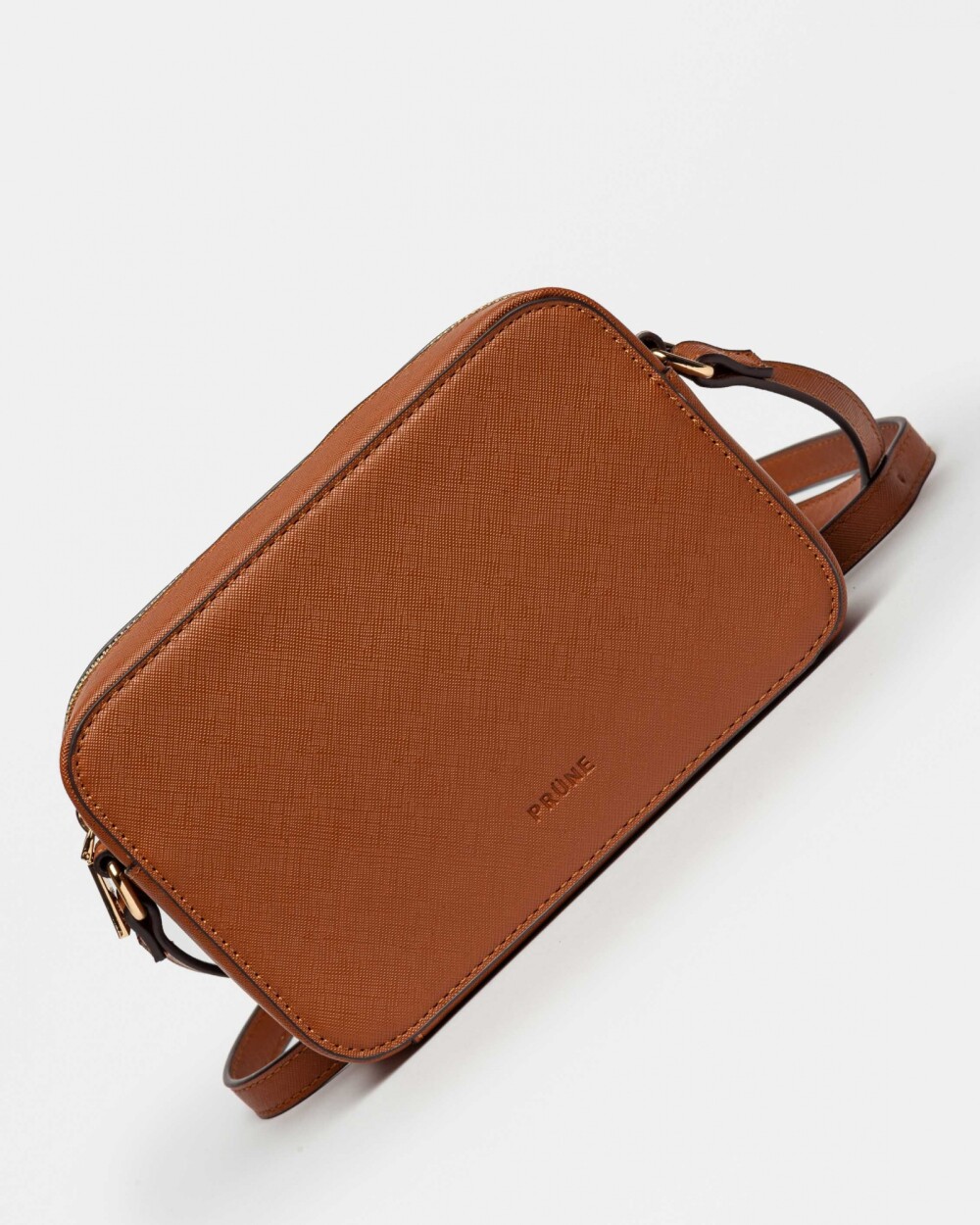 Mini Bag Lane En Efecto Cuero Zaffiano Marron