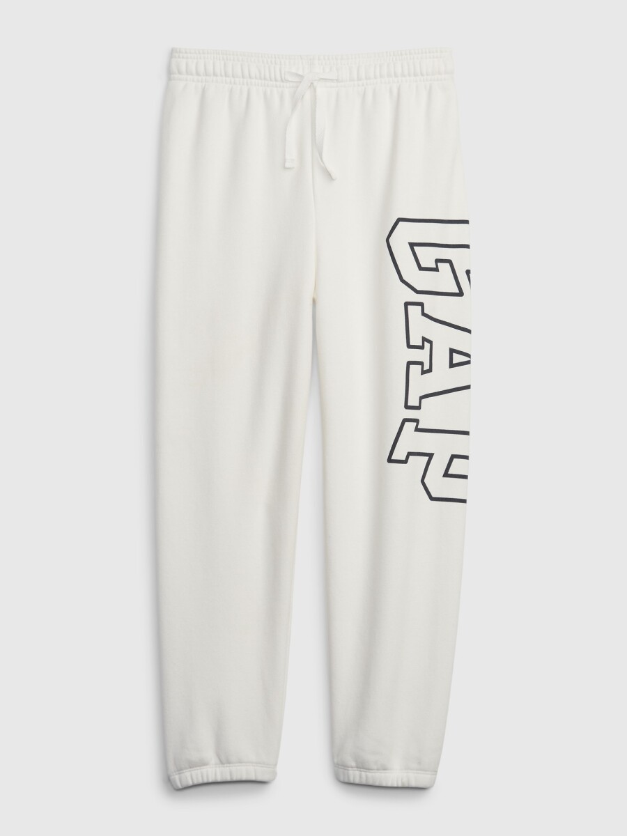 Pantalon Deportivo Con Felpa Logo Gap Niña - Snowflake Milk 