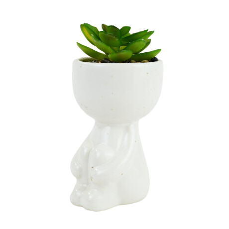 Planta artificial en maceta figura sentada Planta artificial en maceta figura sentada