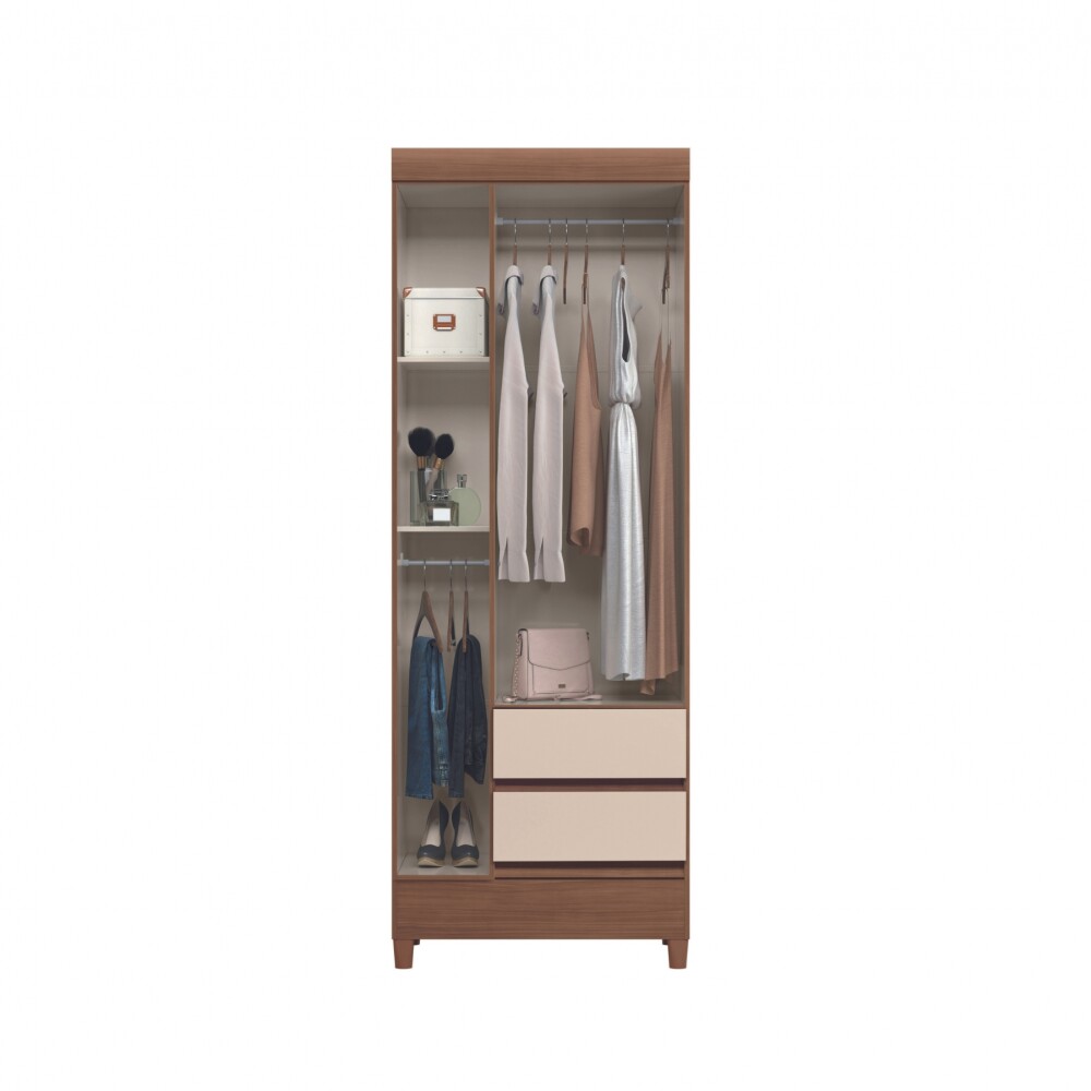 Ropero 3 puertas 2 cajones - Fit Marron