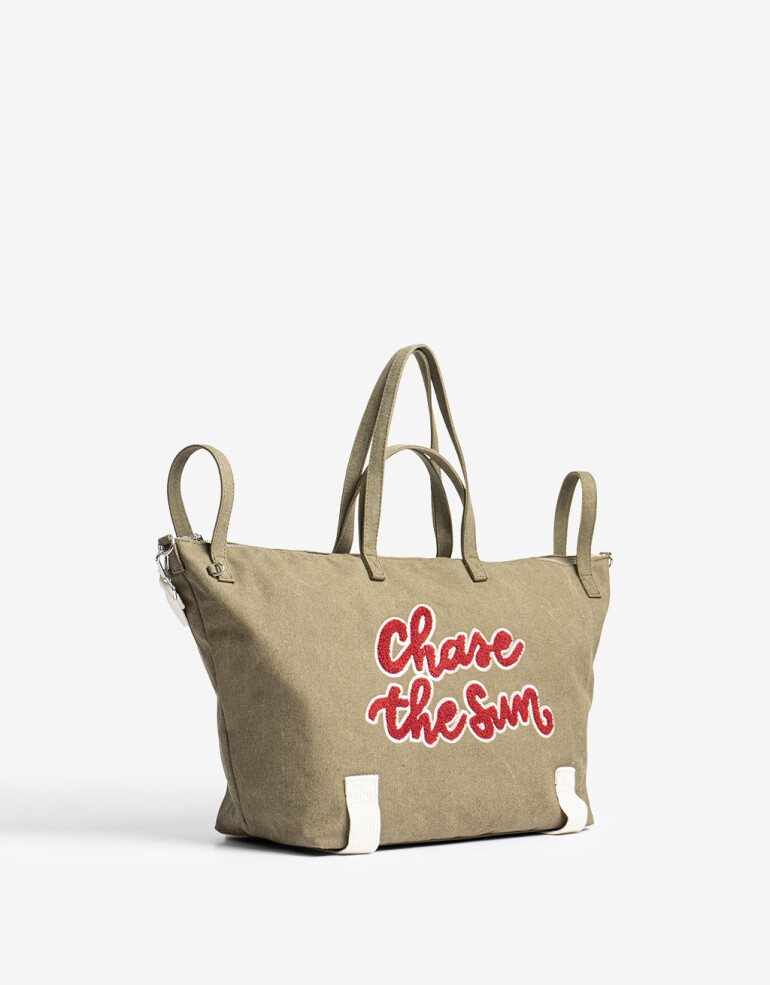 Shopper Shopper Con Estampa - Verde Militar