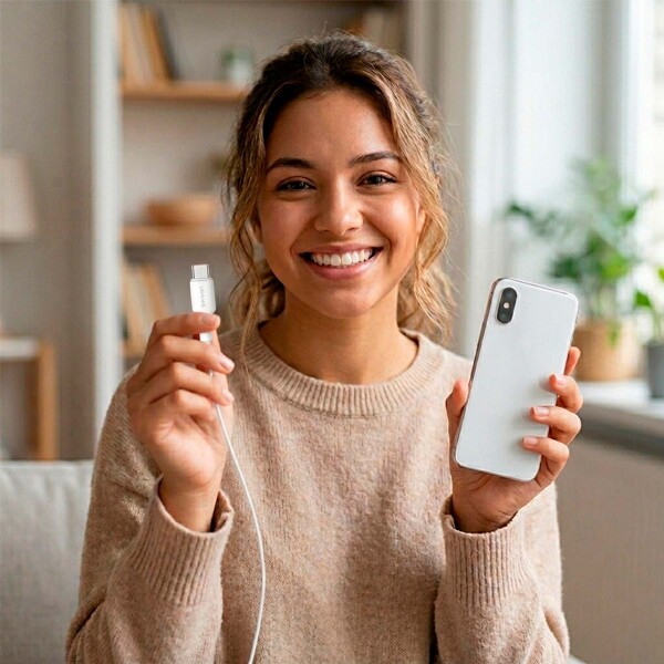 Cable Tipo C a Tipo C 60W 3 Metros USAMS Premium Fast Charge Blanco