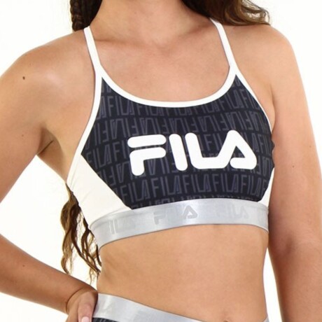 Top deportivo Fila Train Elastic ii Mujer Blanco/negro