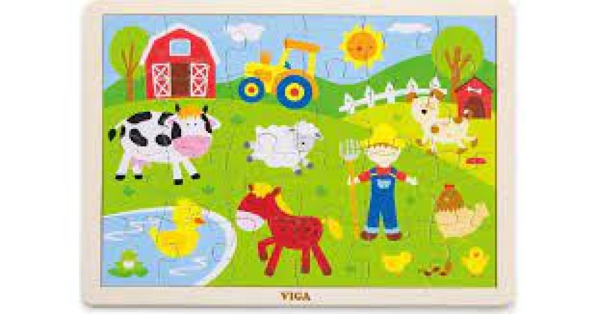 Puzzle sobre base 24 piezas - granja VIGA 