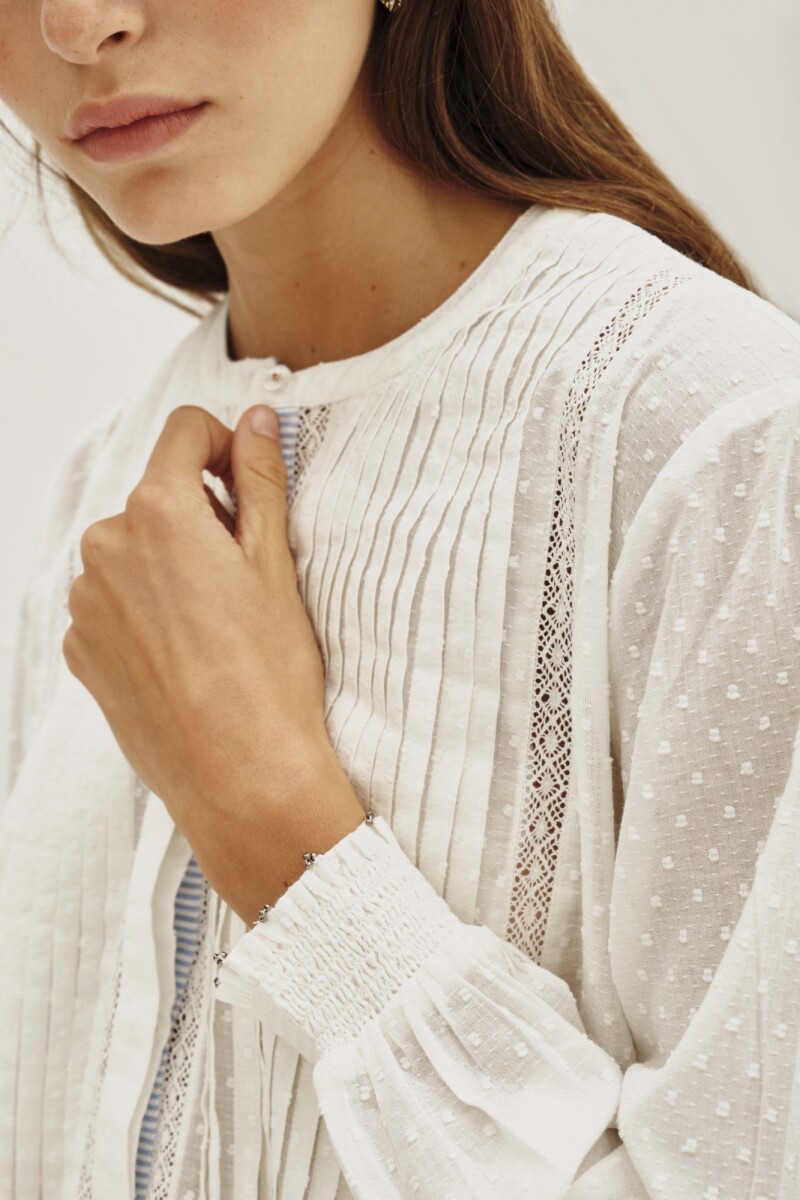 Camisa Cali Pleats Crudo