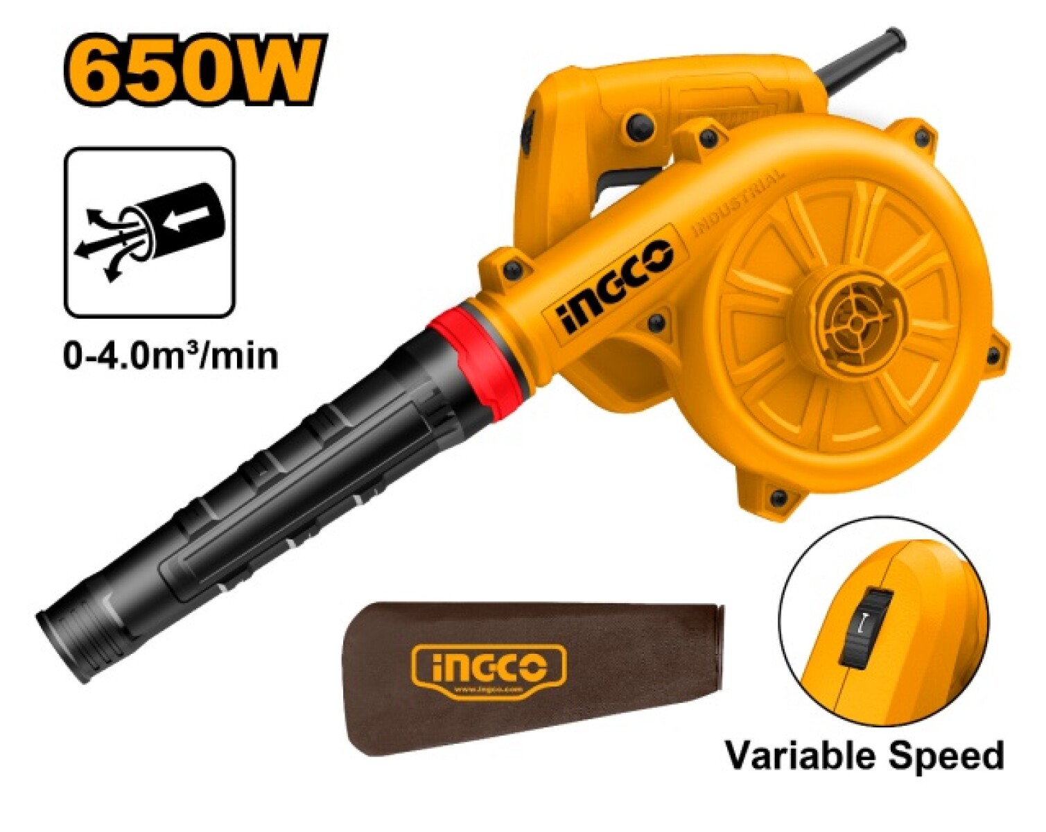 SOPLADORA 650W 220V VEL VARIABLE 0-16000RPM AB6038 