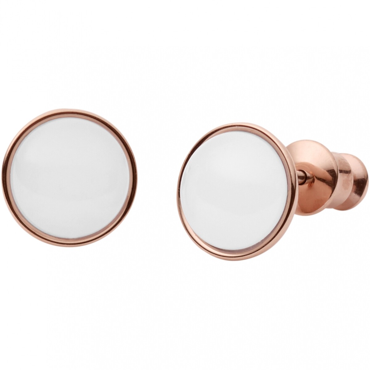 Caravanas Skagen Acero Oro Rosa 