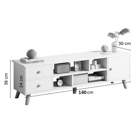 Rack TV Madera Minimalista 3 Cajones 140cm 001