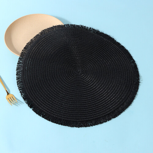 Individual Circular - Flecos - Negro Individual Circular - Flecos - Negro