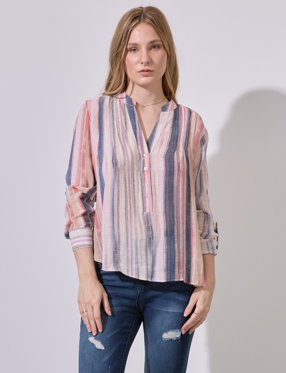 Blusa Printed - Multi/rosa 