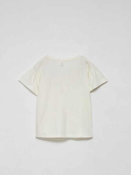 Camiseta manga corta volado Crudo