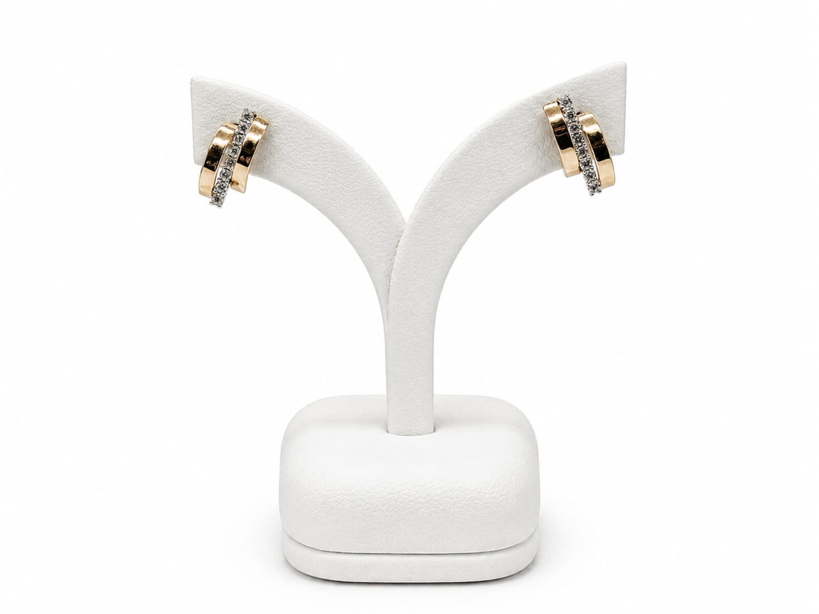 Caravanas barras con zirconias Oro 18kt 