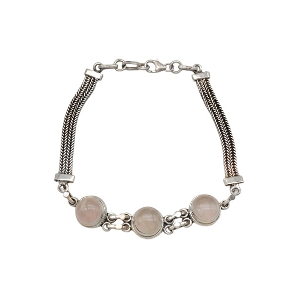 Pulsera Trilogy-Plata 925-Piedra Cuarzo rosa-PU3770 conpiedra