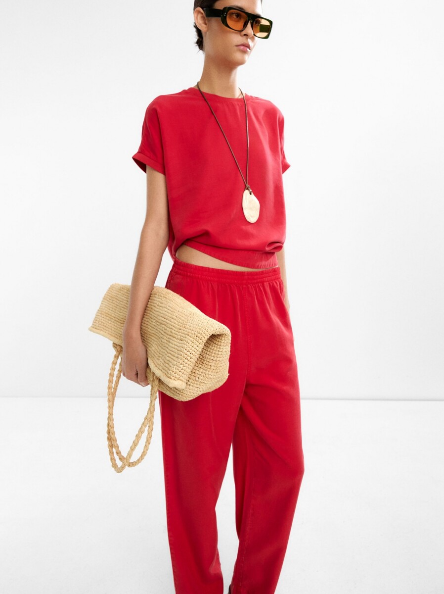 Camiseta Lisa 100% Lyocell - rojo 