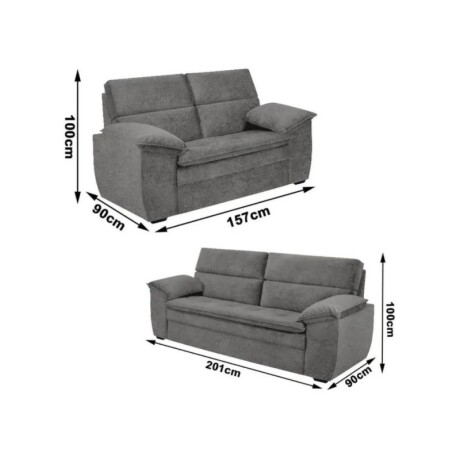 JUEGO DE LIVING HELLEN 3+2 FERRARI GRIS OSCURO JUEGO DE LIVING HELLEN 3+2 FERRARI GRIS OSCURO