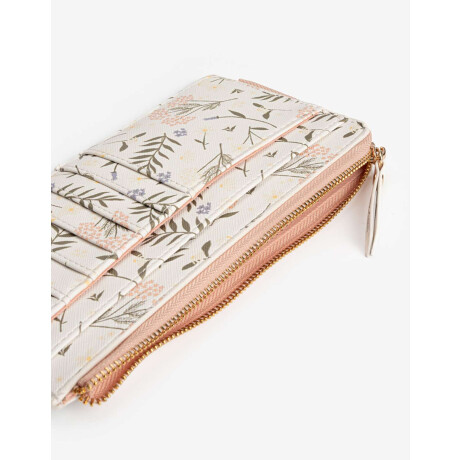 Billetera Fichero Rectangular Con Cierre Estampado flores