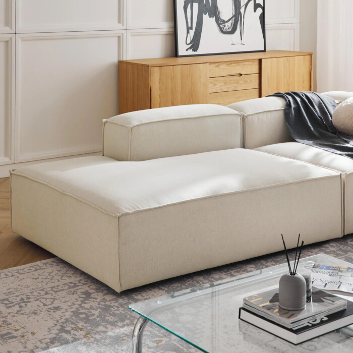 Sillón Nicole Chaise Lounge Simple Derecho Beige