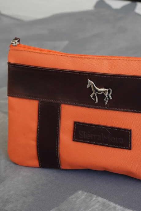 Sobre Cartuchera Mustang Chocolate / Naranja
