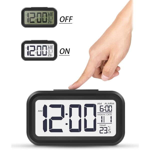 Reloj Despertador Digital Fecha Temperatura Alarma Luz Led Color Variante Negro
