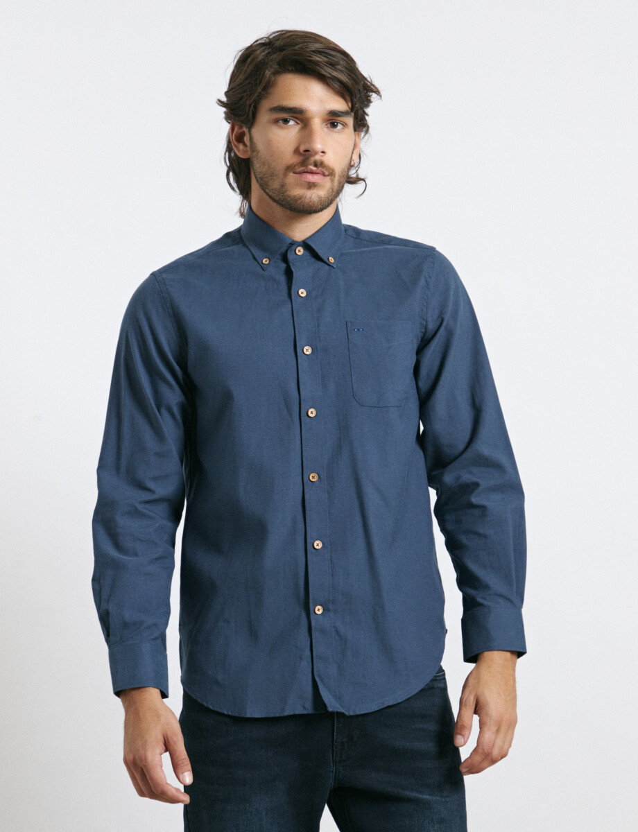 012487 CAMISA HARRINGTON LABEL Azul Oscuro